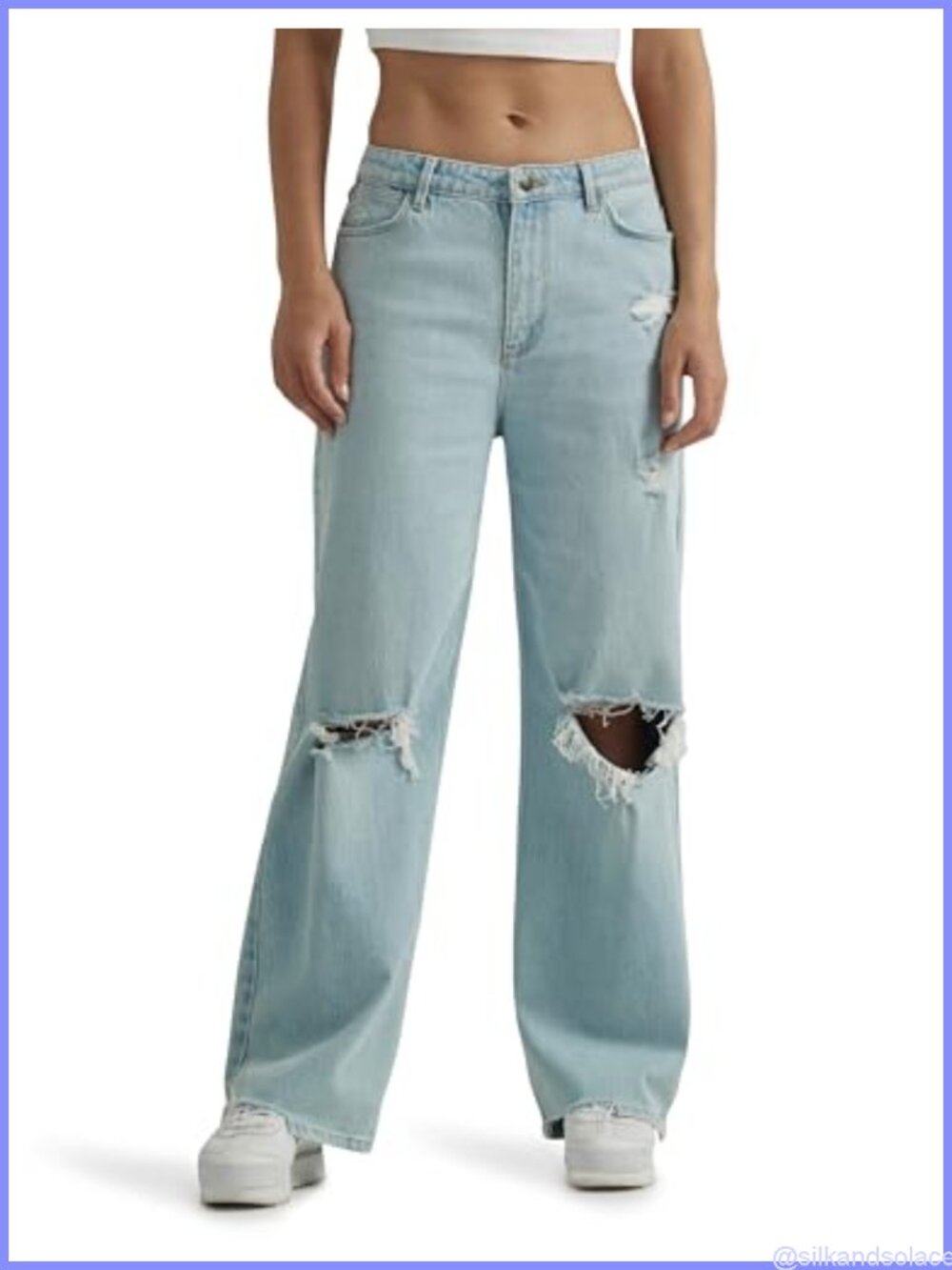 Wrangler High-Rise Loose Fit Jeans Stretch Denim Five Pocket